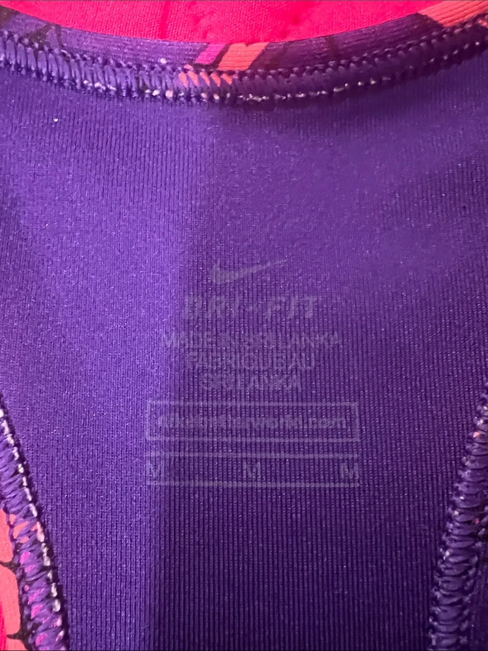 Nike Women's Purple & Pink Patterned Racerback Bikini Top